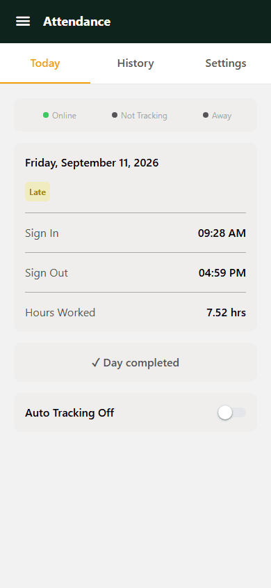 Staff Mobile Teacher attendance/class register